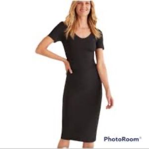 Boden Ponte Scoop Neck Dress Black - Size 8